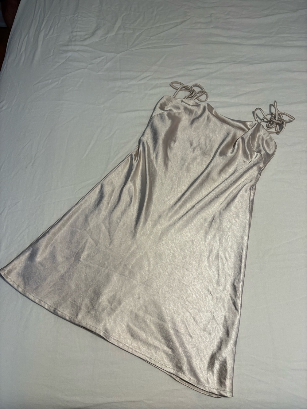 Princess Polly Satin Slip Dress in Champagne Beige